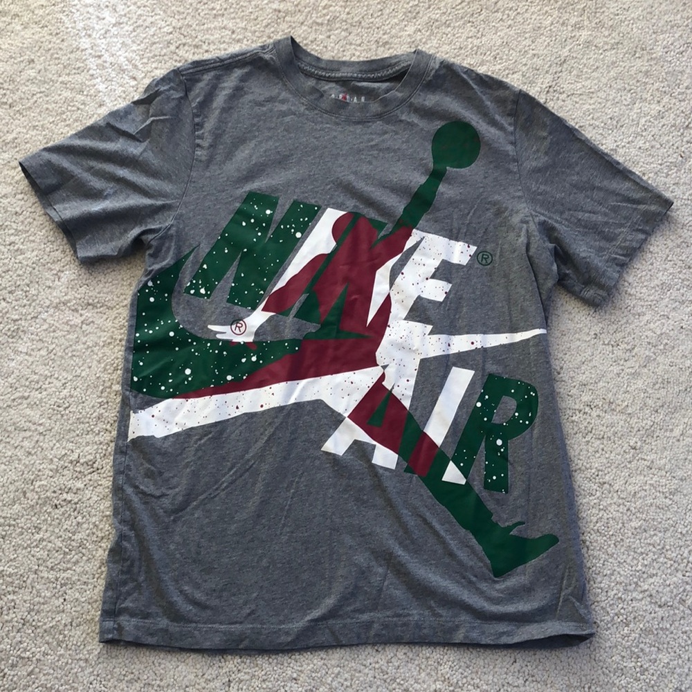 Nike Michael Jordan grey Christmas short sleeve tee shirt -M